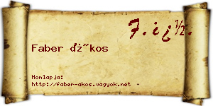 Faber Ákos névjegykártya